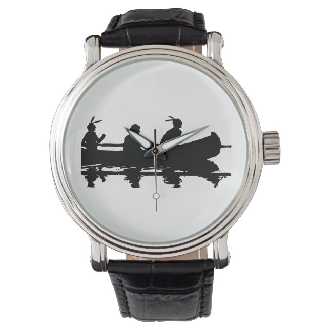 Canoe Silhouette Horloge (Voorkant)