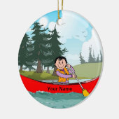 Canoe - Vrouw Keramisch Ornament (Links)