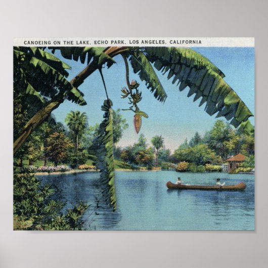 Canoeing, Echo Park, Los Angeles Poster (Voorkant)