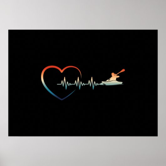 Canoeing Heartbeat Kayaking Poster (Voorkant)