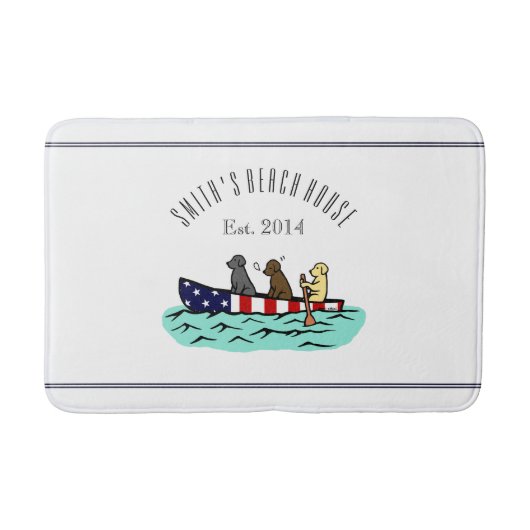 Canoeing Labrador Beach House Bath Mat (Voorkant)