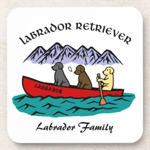Canoeing Labrador Retrievers Bier Onderzetter