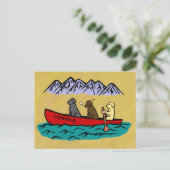 Canoeing Labrador Retrievers Briefkaart (Staand voorkant)