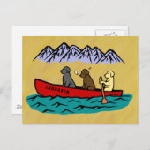 Canoeing Labrador Retrievers Briefkaart (Voorkant / Achterkant)