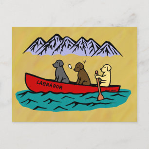Canoeing Labrador Retrievers Briefkaart