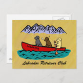 Canoeing Labrador Retrievers Briefkaart (Voorkant / Achterkant)