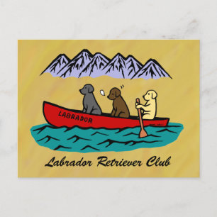 Canoeing Labrador Retrievers Briefkaart