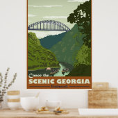 Canoeing Vintage Travel poster (Keuken)