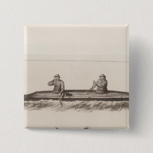 Canoes, Oonalashka, Alaska Vierkante Button 5,1 Cm (Voorkant)