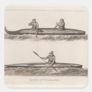 Canoes, Oonalashka, Alaska Vierkante Sticker