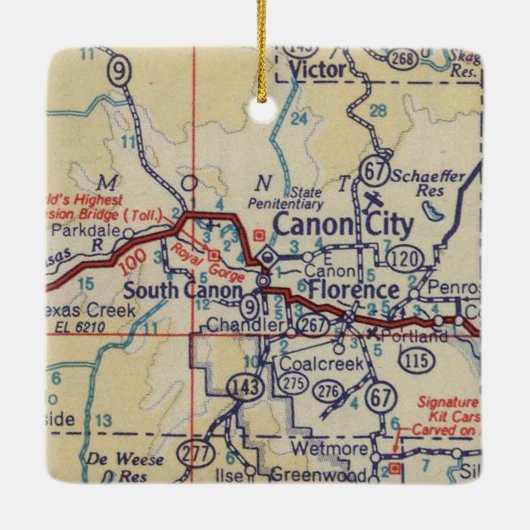 Canon City CO Map Keramisch Ornament (Achterkant)