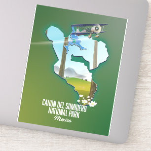 Cañón del Sumidero, Mexico kaart Sticker