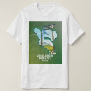 Cañón del Sumidero, Mexico kaart T-shirt