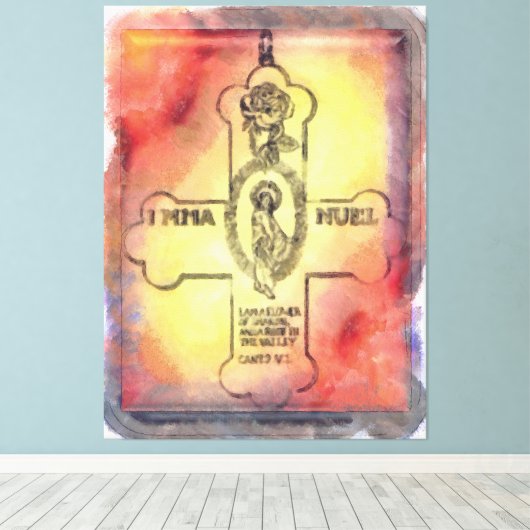 Canon Legends Rozenkruisers Embleem Canvas Afdruk (Insitu (Houten vloer))