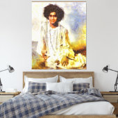 Canon Legends Sathya Sai Baba Benson Wit - Canvas Afdruk (Insitu (Slaapkamer))