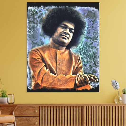 Canon Legends Sathya Sai Baba - Canvas Afdruk (Insitu (Woonkamer))