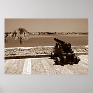 Canon over inlaat sepia 1 poster