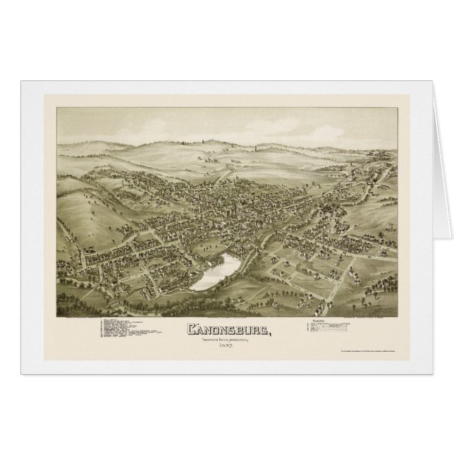 Canonsburg, carte panoramique de PA - 1897 (Devant horizontal)