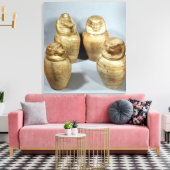 Canopische potten van Hor-ir-aa, saite (broodroost Canvas Afdruk (Insitu (Woonkamer))