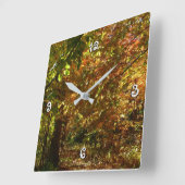 Canopy of Fall Leaves II Yellow Autumn Photography Vierkante Klok (Hoek)