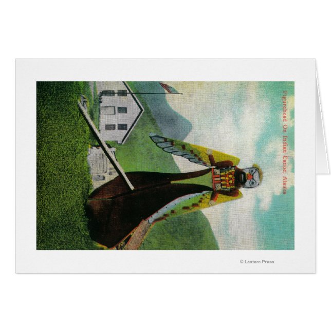 Canot indien avec tête de figurine en AlaskaState (Devant horizontal)