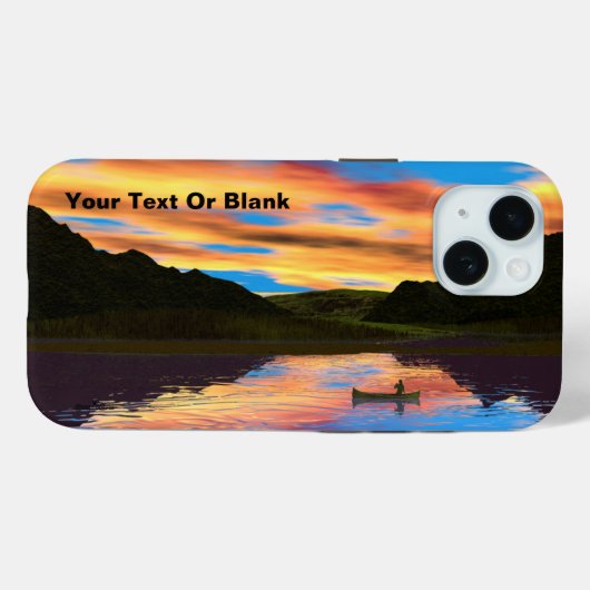 Canot Sur Sunset Lake Coque-Mate coque iphone (Verso (horizontal))