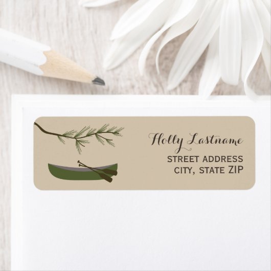 Canot vert + Étiquette de adresse À feuillage pers (En situation)