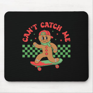 Can't Catch Me Retro Christmas Gingerbread Boy XMA Muismat