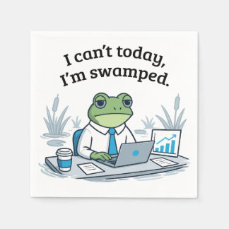 Can't Today I'm Swamped Funny Frog Office Humor Servet