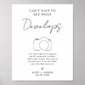 Can't Wait to See What Develops Minimalist Wedding Poster (Voorkant)