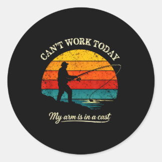 Cant work arm is in a cast funny fishing ronde sticker
