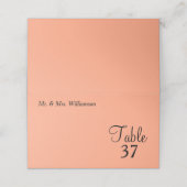 Cantaloupe Blue Wedding Table Number (Buitenkant ongevouwen)