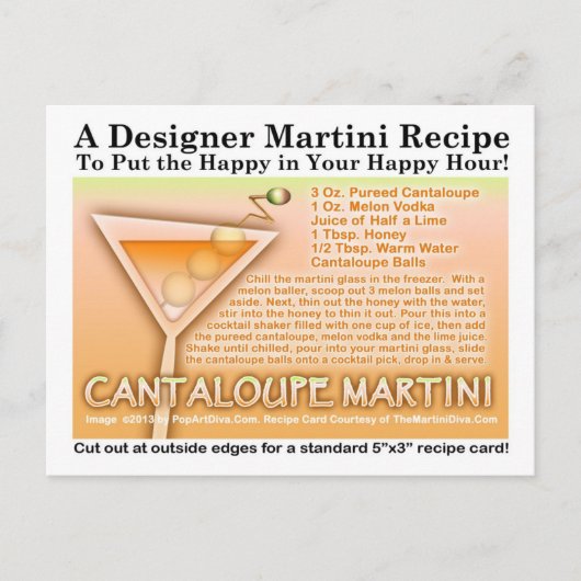 CANTALOUPE MARTINI RECEPT BRIEFKAART (Voorkant)