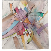 CANTATA in PASTEL BELANGRIJKE Abstracte Kunst Douchegordijn (Voorkant)