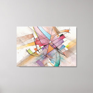 CANTATA in PASTEL BELANGRIJKE Abstracte Waterverf Canvas Afdruk