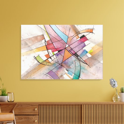 CANTATA in PASTEL BELANGRIJKE Abstracte Waterverf  Canvas Afdruk (Insitu (Woonkamer))