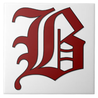Canterbury Letter B in Red Monogram Tegel Tegeltje