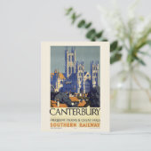 Canterbury UK Vintage Poster 1937 Briefkaart (Staand voorkant)