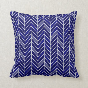 Cantilevered Chevron smal   marineblauw Kussen