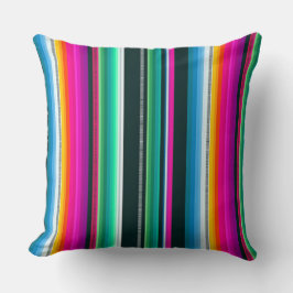 Cantina serape strepen multikleur patroon kussen