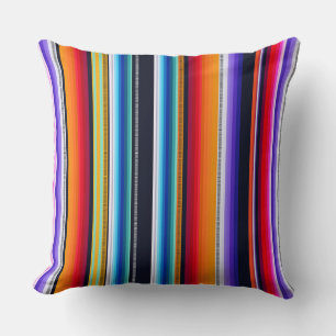 Cantina serape strepen multikleur patroon kussen