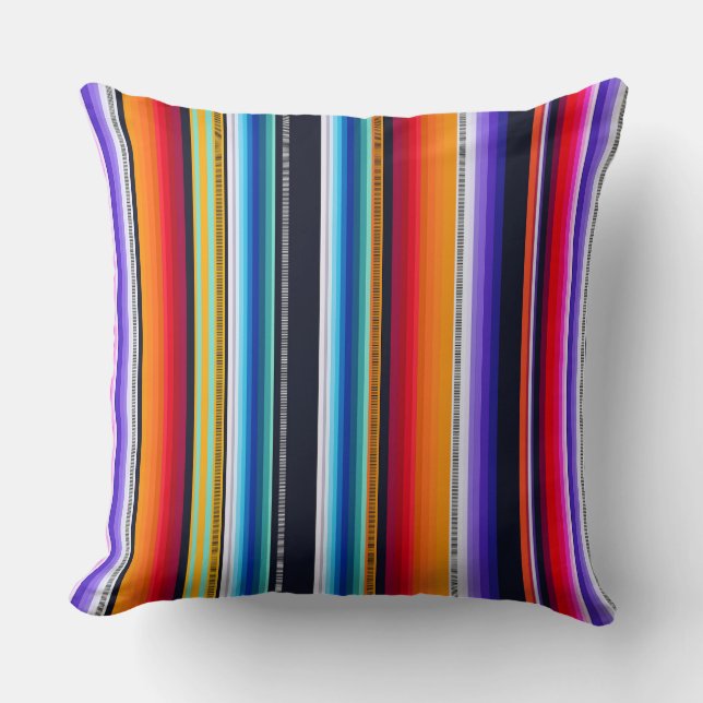 Cantina serape stripes multicolor pattern kussen (Voorkant)