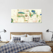 Cantino Planisphere | 1502 Canvas Afdruk (Insitu (Slaapkamer))