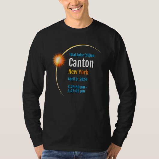 Canton New York NY Total Solar Eclipse 2024 1 T-shirt (Voorkant)