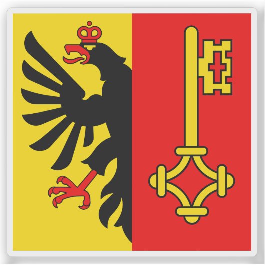 Canton of Geneva flag, Switzerland Sticker (Voorkant)