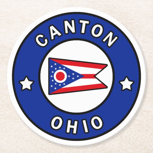 Canton Ohio Ronde Kartonnen Onderzetter (Voorkant)