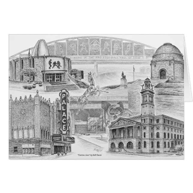 Canton Ohio Stark Comté Dessin de Kelli Swan (Devant horizontal)