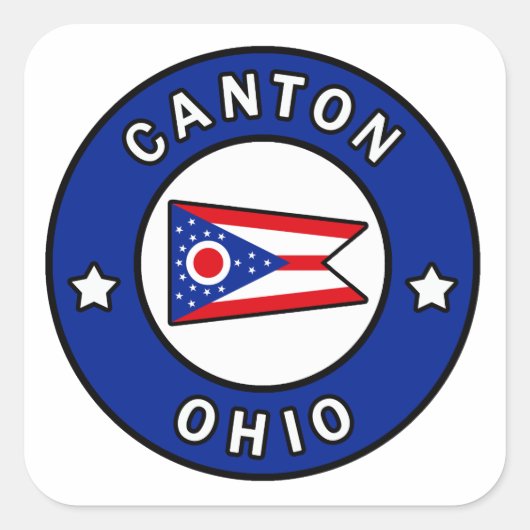 Canton Ohio Vierkante Sticker (Voorkant)