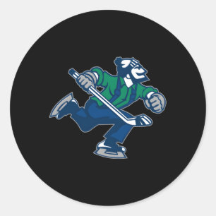 Canuck Hockey Ice Skating Canadian for Canada Team Ronde Sticker