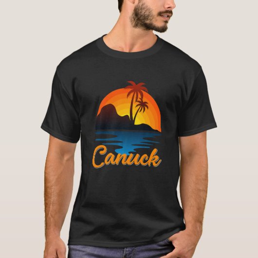 Canuck Vancouver Palm Tree Island Sunset Canada T-shirt (Voorkant)